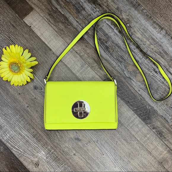 Kate Spade New York Newbury Lane Sally Crossbody Bag Highlighter Yellow - Picture 2 of 12